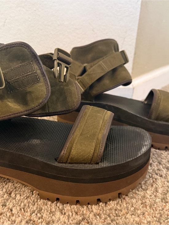 Teva Shoes - Teva Olive Green Suede Platform Sandals